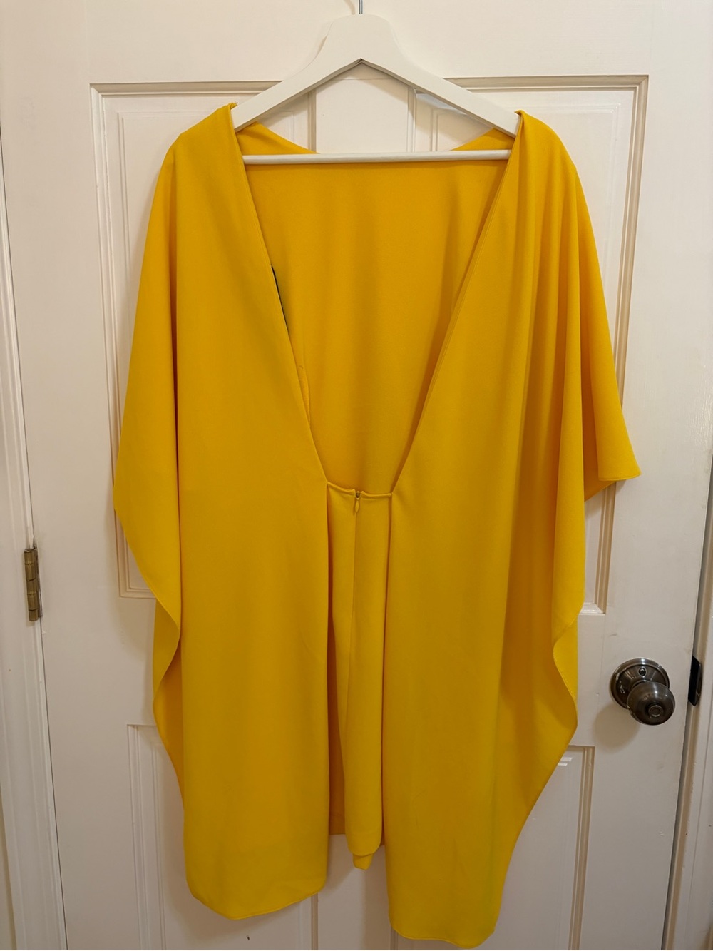 Zara Yellow Cape-Sleeve Mini Dress - size L - Picture 3 of 5